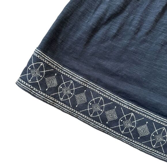 Prana Tribal Embroidered 100% Cotton Indie Sundress Coal NWT Size Large - Picture 4 of 12